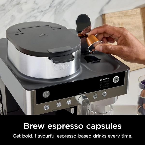 Ninja Prestige Dualbrew System Cfn802Uk Pod & Filter Coffee Machine - Stainless Steel & Black