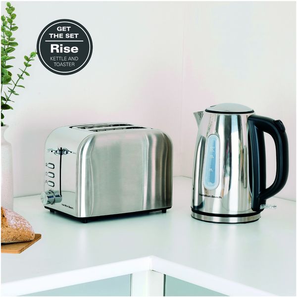 Hamilton Beach Rise Polished Kettle and 2 Slice Toaster