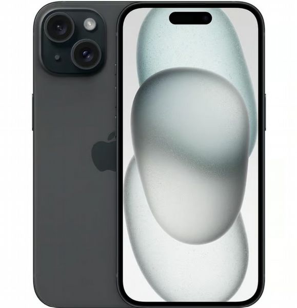 Refurbished Apple iPhone 15, 128GB, Black. Grade A.