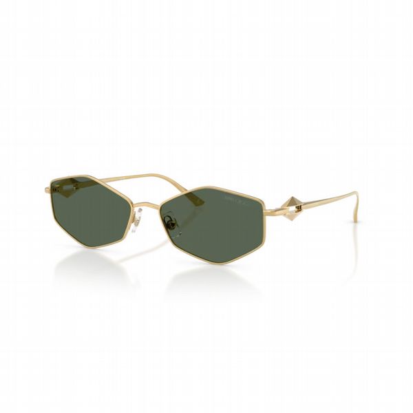 Jimmy Choo Gold Frame With Dark Green Lens - Size Medium