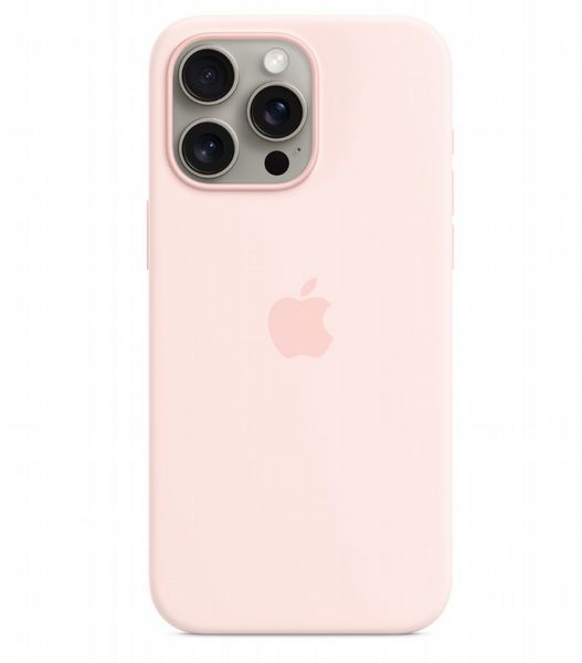 Apple Case for iPhone 15 Pro Max Silicone with MagSafe - Light Pink