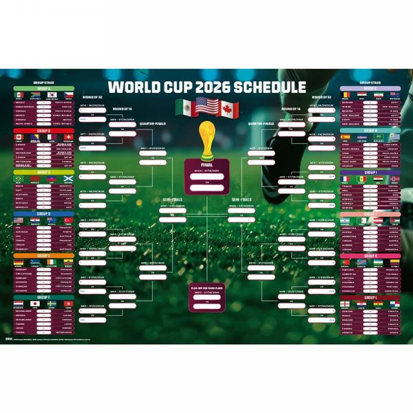 World Cup 2026 Wall Chart 61 x 91.5cm Maxi Poster