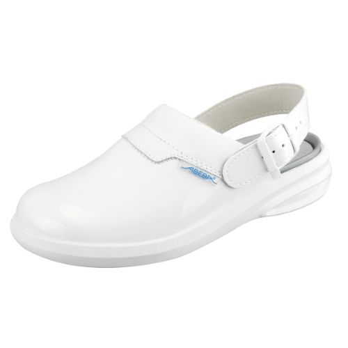 Occupational Shoes Easy Clog Patent - White Microfiber