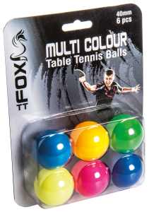 Fox TT Coloured Table Tennis Balls - Box of 6